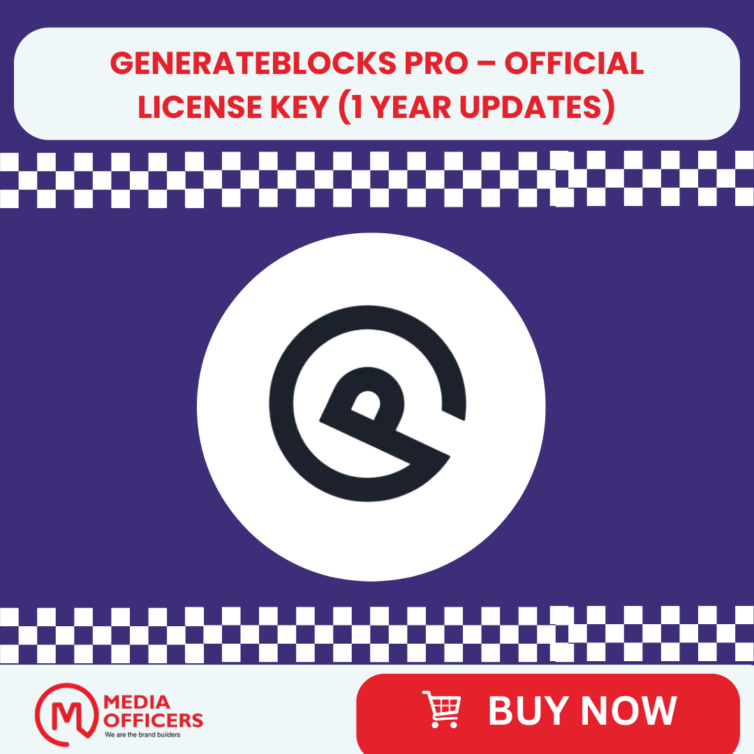 GenerateBlocks Pro – Official License Key (1 Year Updates)