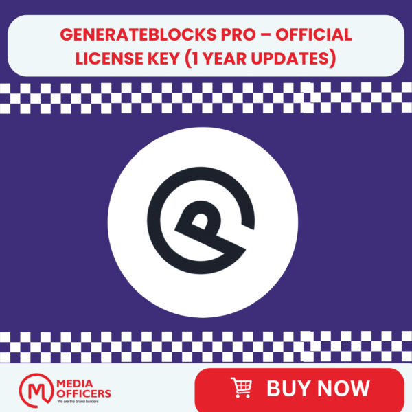 GenerateBlocks Pro – Official License Key (1 Year Updates)